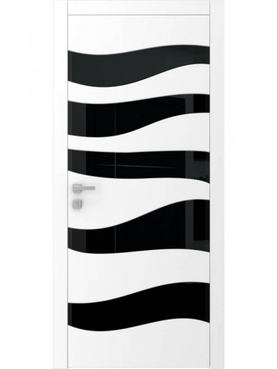 Дверь А8.S "Avangard" со стеклом "Лакобель" (белое, черное) 