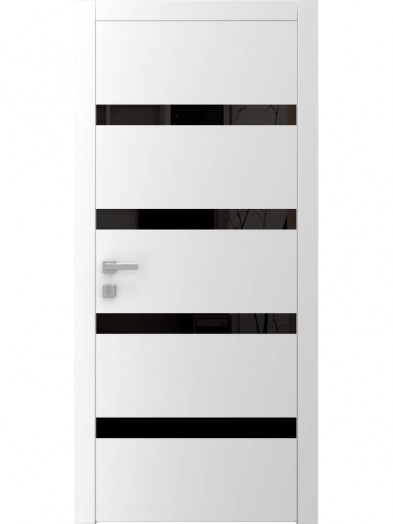 Дверь А5.4 S "Avangard" со стеклом "Лакобель" (белое, черное) ширина стекла 65 мм