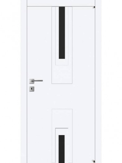 Дверь А12.F. S "Avangard" со стеклом" Лакобель "(белое, черное) 