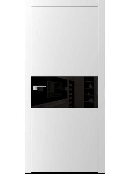 Дверь А2.4.S "Avangard" со стеклом "Лакобель" (белое, черное)