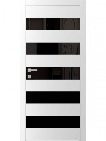 Дверь А5.S "Avangard" со стеклом "Лакобель" (белое, черное)