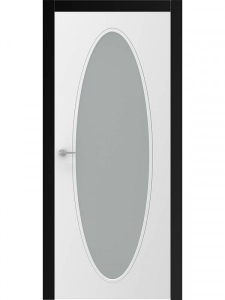 Дверь "UNO 12G" со стеклом+черные наличники 
